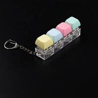 Clavier mécanique avec interrupteur tactile, lumière LED RGB personnalisée, jouet anti-stress, porte-clés de haute qualité pour sac