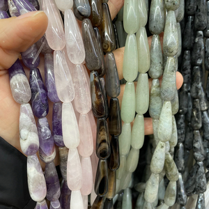 10*30mm Long Water <strong>Drop</strong> Natural Stone Agate Amethyst Crystal <strong>Beads</strong> for DIY Jewelry Making Earrings Necklace Bracelet Smooth <strong>Drop</strong> - Product Image 6