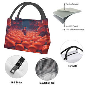 Custom image Aluminum Film Insulated <b>Lunch</b> <b>Bag</b> Cooler <b>Bag</b> Made of Cloth and Polyester for Food Storage - Product Image 6