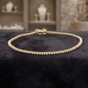 กำไลข้อมือเพชรทรงบริลเลียนต์ 0.94 กะรัต ชุบโรเดียมทองคำขาว 14K หรูหราสำหรับผู้หญิง ดีไซน์สง่างามเหนือกาลเวลา - Product Image 3