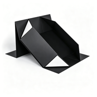 Boîte cadeau rigide pliable noire mate avec logo personnalisé, boîte d'emballage en papier écologique de qualité supérieure pour vêtements, marque de commerce électronique
