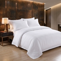 Parure de draps d'hôtel de luxe 5 étoiles de bonne qualité, blanc uni, 400TC, 100% coton pur, écologique, personnalisable