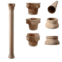 Capitales de colonnes romaines sculptées en bois de style français antique, décoratives, sculptées à la main, à motifs floraux, pour la décoration murale de villas de luxe