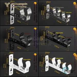 Adjustable Iron Curtain Rod <b>Bracket</b> Wall Mounted Hook Base Adjustable Support Clamp for Home Decor - Product Image 2