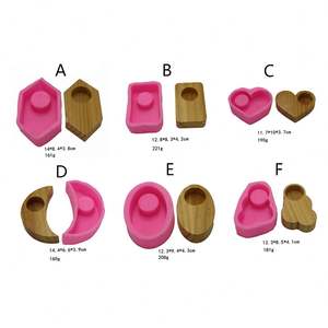 6 Simple Classique Géométrique Losange Carré Coeur Demi Lune Forme Ovale DIY Silicone Bougie Pot Mini Plante Pot De Fleur Moule - Product Image 2