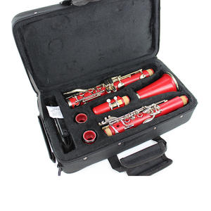 Instrumento de clase de juego de <span class=keywords><strong>clarinete</strong></span> ébano <span class=keywords><strong>rojo</strong></span> BB 17 teclas instrumento de viento profesional - Product Image 2