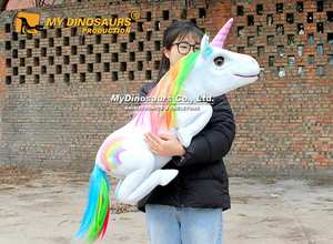 MY Dino DH008 Rainbow Colorful Cute Baby Unicorn Hand Puppet - Product Image 6