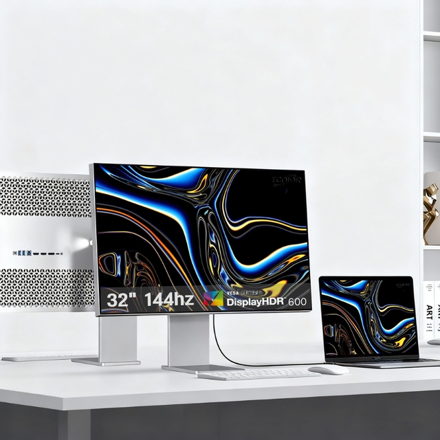 TCOLOR Aluminum Vertical Screen 32 Inch Monitor 4k Lcd Monitors Retina Display 3840x2160 IPS Gaming Pc Screen Built-in Speakers