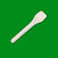 Cuillères à glace et à gâteau jetables entièrement biodégradables et compostables en PLA, 95 mm