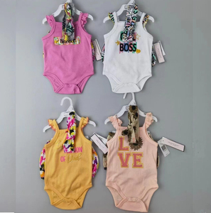 Blus bermerek untuk anak-anak setelan baju bayi katun longgar untuk musim semi 3m-24m - Product Image 1