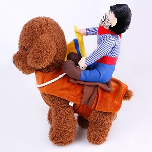 Disfraz de Vaquero para Perro, Traje de Montar a Caballo de Felpa, Ropa Divertida de Transformación para Mascotas, para Todas las Estaciones - Product Image 3