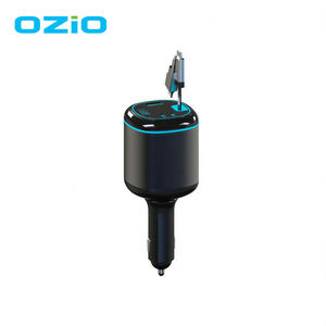 X12 4 en 1 Station de téléphone de voiture de charge rapide 60W sortie chargeur de voiture rétractable adaptateur rapide de Type C 2 câbles - Product Image 1