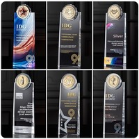 Trophée en cristal UV personnalisé, design laboratoire créatif, petite médaille étoile, cadeaux de bienvenue professionnels pour réunions annuelles, pour personnel et équipes de performance exceptionnelle