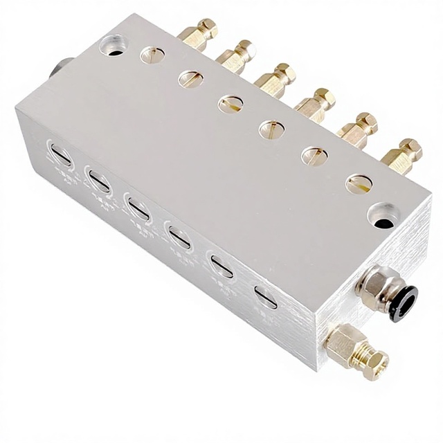 MIX-S High-Speed Oil-Gas Mixture Distributor Valve for Electric Spindle and CNC Machine Lubrication System Made in USA