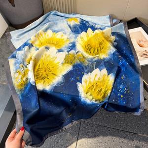 90*180cm Brand Designer Schal für Frauen Satin Seide Lange Schal Schals Wraps Kopftuch Bedruckte Frauen Hijabs - Product Image 3