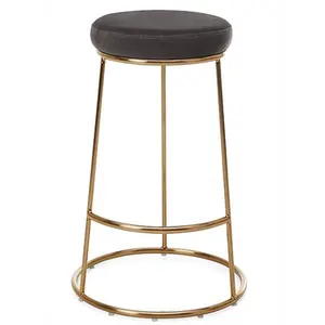 Kaki Modern Dilapisi Bar Stool Kursi Logam Beludru Bar Perabot Komersial Furniture