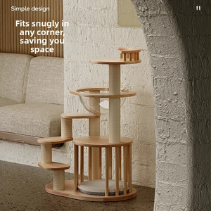 <span class=keywords><strong>Arbre</strong></span> <span class=keywords><strong>à</strong></span> <span class=keywords><strong>chat</strong></span> en bois massif écologique <span class=keywords><strong>à</strong></span> profil bas, avec condo et perchoirs intégrés, conçu pour toutes les saisons, adapté aux chats Munchkin et aux petits chatons - Product Image 6