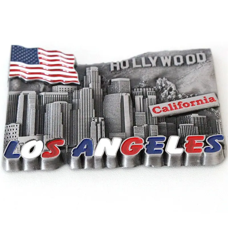 Custom Usa City 기념품 매장 선물 가게 캘리포니아 로스 앤젤레스 할리우드 3D 냉장고 자석 냉장고 기념품
