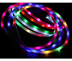 LED-Hunde halsband-USB wiederauf ladbar mit wasserdichtem, reflektieren dem, blinkendem Hunde halsband-Sicherheit für die Nacht W. - Product Image 2