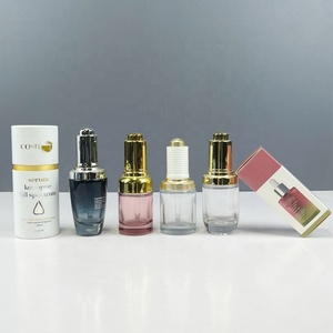 Botella con Gotero Transparente Negra Más Vendida, Botella de Aceite de Lujo de 1oz 30ml, Botella con Gotero de Vidrio de Fondo Grueso de 30ml - Product Image 1