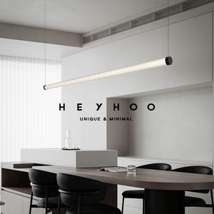 Lámpara de Techo Moderna Minimalista Italiana para Comedor, Diseño Nórdico de Alta Gama para Barra o Mostrador, Lámpara Colgante de Tira de Vidrio de Una Sola Línea - Product Image 6