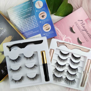 Kit <span class=keywords><strong>Eyeliner</strong></span> 3D Silk Magnet Lashes et <span class=keywords><strong>cils</strong></span> magnétiques réutilisables longue durée Vente en gros - Product Image 4