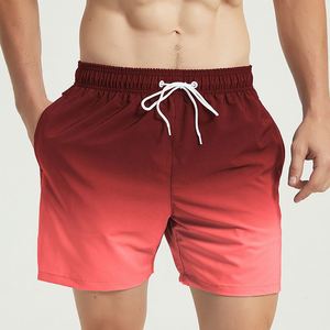 Shorts de bain imprimés dégradés personnalisés pour hommes, amples, style boxer, pour la plage - Product Image 4