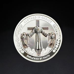 Moneta cristiana commemorativa Souvenir oro e argento placcato Gesù moneta di metallo artigianato vestito di Cristo - Product Image 5