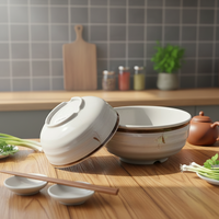 Bol de service de restaurant en mélamine, rond à bordure marron de 5.5 pouces, nouveau style livraison gratuite
