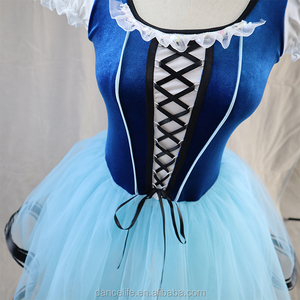 DL037 Tutu de ballet romantique pour enfant avec tulle bleu Jupe de costume de ballet <span class=keywords><strong>classique</strong></span> Robe tutu de <span class=keywords><strong>danse</strong></span> lyrique - Product Image 4