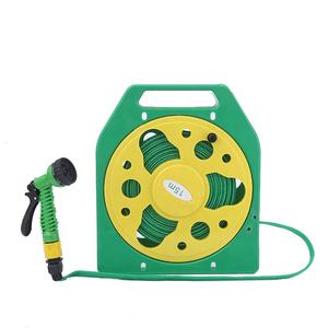 خرطوم حديقة مسطح بكرة أنبوب 50 قدم مجموعة خرطوم مياه خارجي بخاخ - Product Image 1