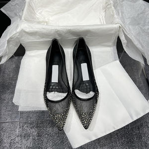 Nuevas Bailarinas de Malla con Punta Fina y Pedrería para Otoño 2026, Ligeras, Versátiles, Elegantes para Fiesta, Zapatos Individuales para Mujer - Product Image 4