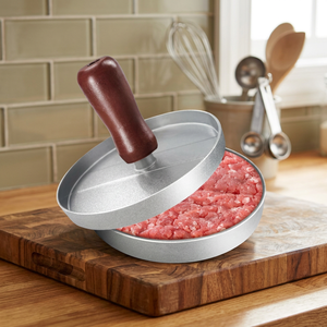 Nouvelle presse à galettes écologique en acier inoxydable avec poignée en bois pour hamburgers, galettes de viande, riz – Tendance STELLAR PATH - Product Image 3