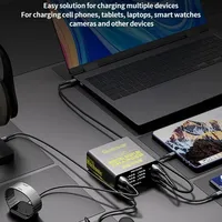 Station de charge USB MECHANIC F-Power à 6 ports - Chargeur rapide avec affichage numérique intelligent pour téléphones, tablettes et plusieurs appareils