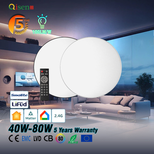 <span class=keywords><strong>Panel</strong></span> de luz de techo <span class=keywords><strong>LED</strong></span> moderno certificado CE regulable 3CCT Control remoto redondo suspendido abajo luces para dormitorio - Product Image 1