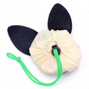 Sac de courses pliable en polyester avec pendentif créatif en forme de chien de dessin animé, sac fourre-tout portable mignon avec logo personnalisé - Product Image 6