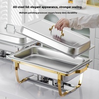 Chauffe-plat commercial isolé en acier inoxydable poli miroir 11L, alimenté à l'alcool, équipement de maintien au chaud haute performance