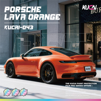 KUCAI 1.52*17m Film de protection pour voiture en PET, orange lave, super brillant, film de peinture PVC, enveloppe intégrale pour moto