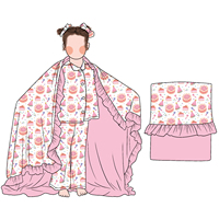 Couverture en bambou double couche douce et premium Little Glow Kids, à volants, 50x50, imprimée unie, pour filles, vente en gros