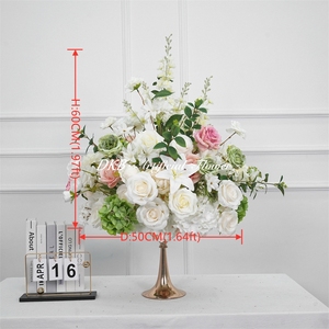 DKB Wholesale Real Touch Silk <b>Hydrangea</b> <b>Artificial</b> Roses Blue Flower Balls for Wedding Reception Party Decor - Product Image 2