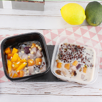 Boîte d'emballage carrée en plastique jetable de qualité alimentaire Boîte à lunch carrée réutilisable pour la préparation de repas Bento en plastique PP