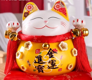 8.5 pouces 19*22*21cm affaires tirelire société décor porcelaine japonais Figurine cadeau céramique Fortune chat chanceux <span class=keywords><strong>Maneki</strong></span> <span class=keywords><strong>Neko</strong></span> - Product Image 2