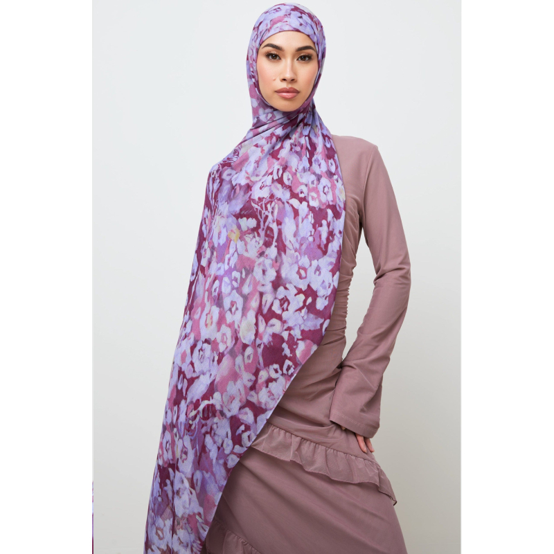 FRC 2024 Custom Tie Dye Printed Chiffon Hijab - Premium