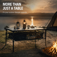 Tables de camping pliantes, table de pique-nique pliable, portable, en aluminium, pliable, légère, avec filet de rangement