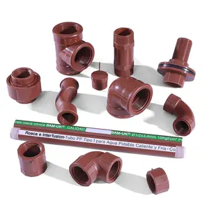 High quality Chinese supplier reddish brown pph plumbing plastic pipe and fittings