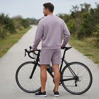 Sweat-shirt pour homme léger et chaud en tricot à manches raglan avec col montant zippé, idéal pour l'automne et l'hiver, la randonnée en extérieur et les trajets quotidiens - En stock