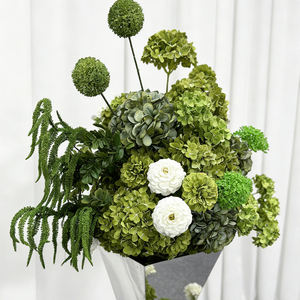 Decoración de Fondo Floral de Lujo, Verde Intenso y Blanco, de Seda Sintética Moderna e Impermeable, para Bodas, Navidad y Año Nuevo Chino - Product Image 3