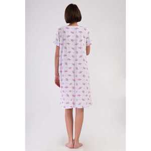 Camisón de algodón para mujer, manga corta, estilo clásico, ropa de dormir de tejido suave, azul - Product Image 2