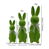 Figurines de lapin de Pâques personnalisées, créatives et colorées, en fausse fourrure, avec nœuds papillon, en polystyrène, pour intérieur, vente chaude