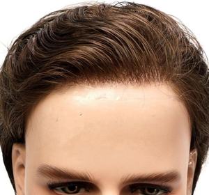 Prótesis Capilar de PU con Encaje Inyectado y Piel Fina, 100% Cabello Humano Remy Indio, Peluca para Hombre, 8"x10", Densidad Media-Ligera, Ondas de Agua, Reemplazo Capilar - Product Image 6